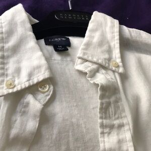 J.Crew Ivory Textured Button-Up Shirt( linen &cotton